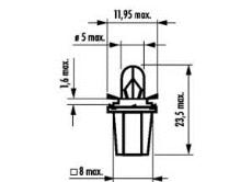 Žárovka 12V/1,2W B8,5d/BAX10d 02724