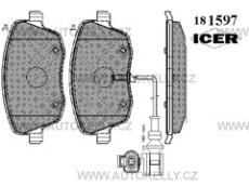 destičky Roomster přední sada ICER 181597