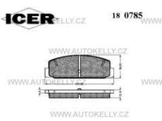 Destičky Mazda 6 brzdové zadní sada ICER