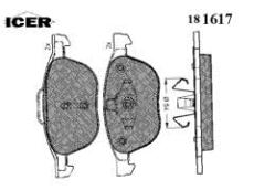 Destičky Ford Focus E ICER brzdové IC181617