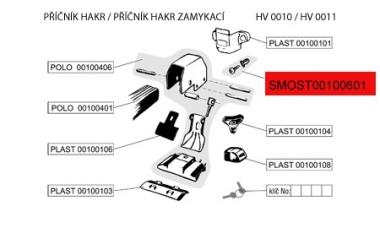 Zámek + klíč HV0010. HV0011 sada 4ks